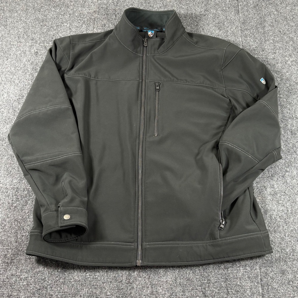 Kuhl Mens XL Interceptr Softshell Jacket Grey Full Zip Fleece Hike Gorpcore
